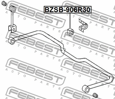 BZSB-906R30 FEBEST Втулка, стабилизатор (фото 2)