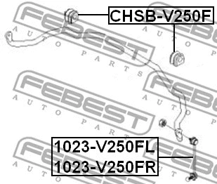 CHSB-V250F FEBEST Втулка, стабилизатор (фото 2)