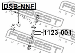 DSB-NNF FEBEST Втулка, стабилизатор (фото 2)