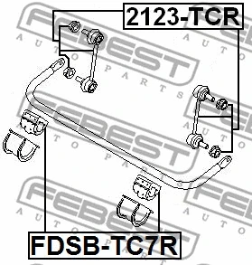 FDSB-TC7R FEBEST Втулка, стабилизатор (фото 2)