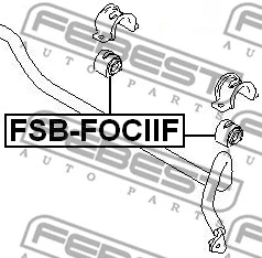 FSB-FOCIIF FEBEST Втулка, стабилизатор (фото 2)