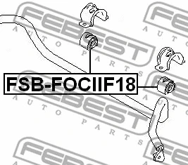 FSB-FOCIIF18 FEBEST Втулка, стабилизатор (фото 2)