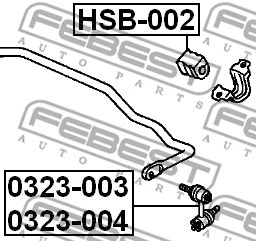 HSB-002 FEBEST Втулка, стабилизатор (фото 2)