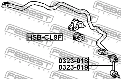 HSB-CL9F FEBEST Втулка, стабилизатор (фото 2)