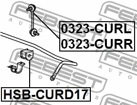 HSB-CURD17 FEBEST Втулка, стабилизатор (фото 2)