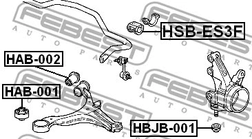 HSB-ES3F FEBEST Втулка, стабилизатор (фото 2)