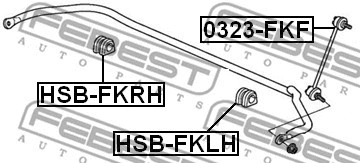 HSB-FKLH FEBEST Втулка, стабилизатор (фото 2)