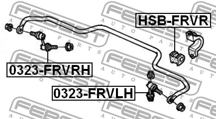 HSB-FRVR FEBEST Втулка, стабилизатор (фото 2)