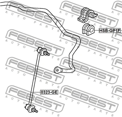 HSB-GP1F FEBEST Втулка, стабилизатор (фото 1)
