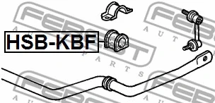 HSB-KBF FEBEST Втулка, стабилизатор (фото 2)