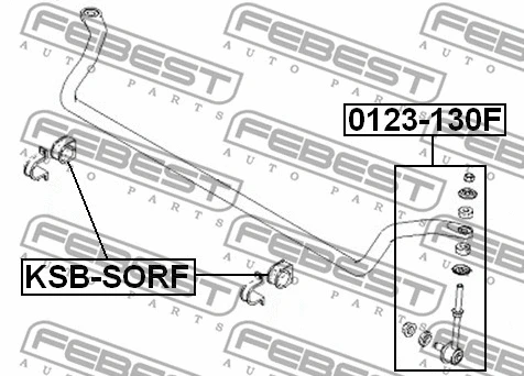 KSB-SORF FEBEST Втулка, стабилизатор (фото 2)