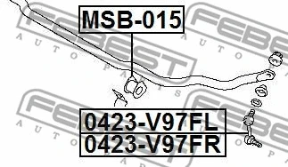 MSB-015 FEBEST Втулка, стабилизатор (фото 2)
