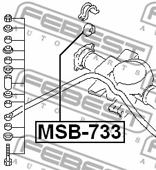 MSB-733 FEBEST Втулка, стабилизатор (фото 2)