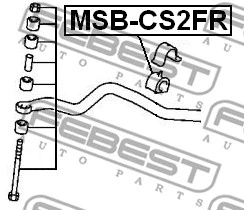 MSB-CS2FR FEBEST Втулка, стабилизатор (фото 2)