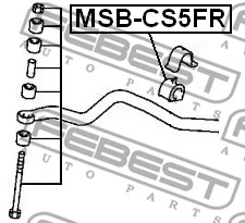 MSB-CS5FR FEBEST Втулка, стабилизатор (фото 2)