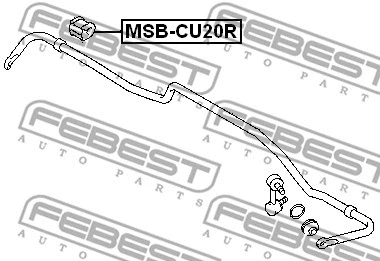 MSB-CU20R FEBEST Втулка, стабилизатор (фото 2)