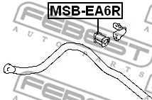 MSB-EA6R FEBEST Втулка, стабилизатор (фото 2)