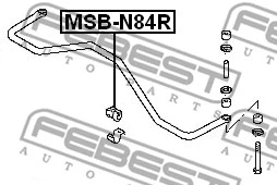 MSB-N84R FEBEST Втулка, стабилизатор (фото 2)