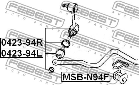 MSB-N94F FEBEST Втулка, стабилизатор (фото 2)