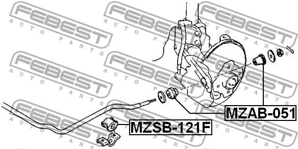 MZSB-121F FEBEST Втулка, стабилизатор (фото 2)
