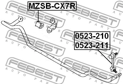 MZSB-CX7R FEBEST Втулка, стабилизатор (фото 2)