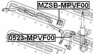 MZSB-MPVF00 FEBEST Втулка, стабилизатор (фото 2)