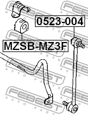 MZSB-MZ3F FEBEST Втулка, стабилизатор (фото 2)