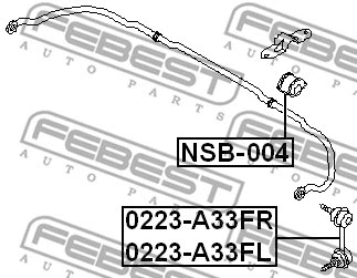 NSB-004 FEBEST Втулка, стабилизатор (фото 2)