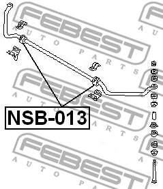 NSB-013 FEBEST Втулка, стабилизатор (фото 2)