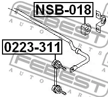 NSB-018 FEBEST Втулка, стабилизатор (фото 2)