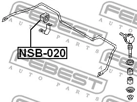 NSB-020 FEBEST Втулка, стабилизатор (фото 2)