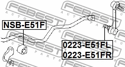 NSB-E51F FEBEST Втулка, стабилизатор (фото 2)