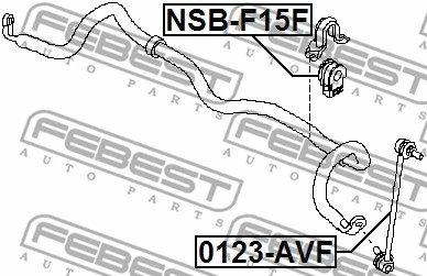NSB-F15F FEBEST Втулка, стабилизатор (фото 2)