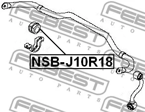 NSB-J10R18 FEBEST Втулка, стабилизатор (фото 2)