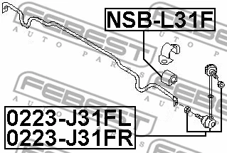 NSB-L31F FEBEST Втулка, стабилизатор (фото 2)