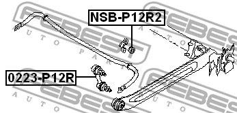 NSB-P12R2 FEBEST Втулка, стабилизатор (фото 2)