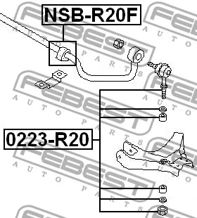 NSB-R20F FEBEST Втулка, стабилизатор (фото 2)