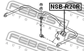 NSB-R20R FEBEST Втулка, стабилизатор (фото 2)