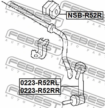 NSB-R52R FEBEST Втулка, стабилизатор (фото 2)