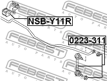 NSB-Y11R FEBEST Втулка, стабилизатор (фото 2)