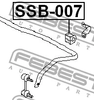 SSB-007 FEBEST Втулка, стабилизатор (фото 2)