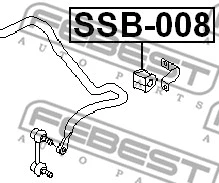 SSB-008 FEBEST Втулка, стабилизатор (фото 2)