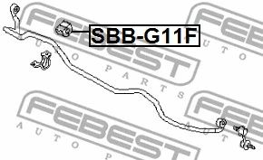 SSB-G11F FEBEST Втулка, стабилизатор (фото 2)