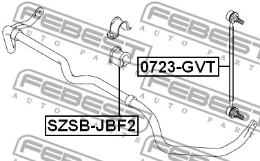 SZSB-JBF2 FEBEST Втулка, стабилизатор (фото 2)