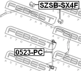 SZSB-SX4F FEBEST Втулка, стабилизатор (фото 2)