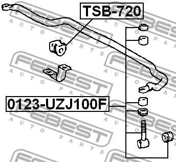 TSB-720 FEBEST Втулка, стабилизатор (фото 2)