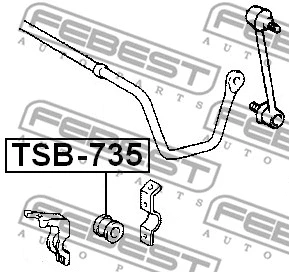 TSB-735 FEBEST Втулка, стабилизатор (фото 2)
