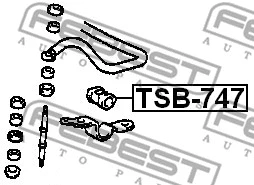TSB-747 FEBEST Втулка, стабилизатор (фото 2)