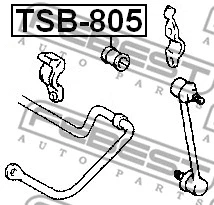 TSB-805 FEBEST Втулка, стабилизатор (фото 2)