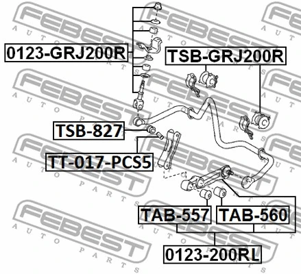 TSB-827 FEBEST Втулка, стабилизатор (фото 2)